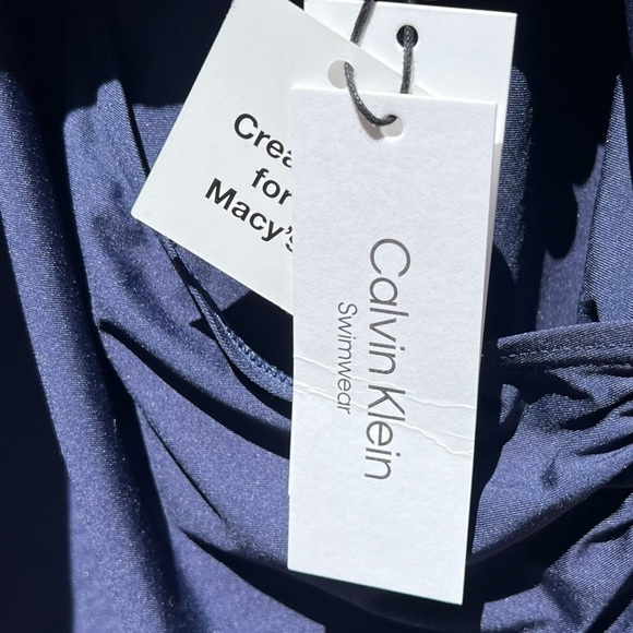 🌻NEW w/tags CALVIN KLEIN Twist-Front Tummy-Control One-Piece Swimsuit Size 16 - Picture 10 of 12
